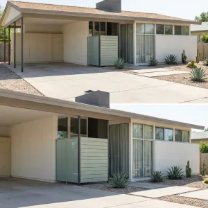 Quiet Carport With Desert Glass Screen