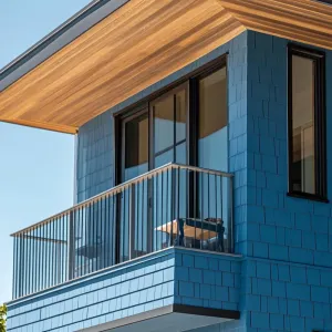 Cedar Eave Surfline Balcony Blue