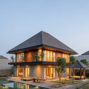 Warm Timber Pavilion Pool House