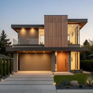 Warm Plank Facade Haven