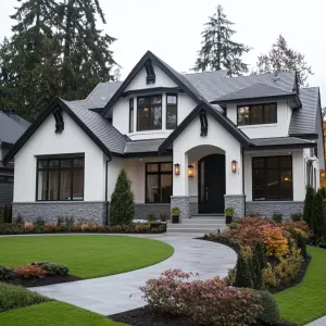 Elegantly Gabled Retreat Amidst Autumn Splendor