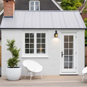 White Brick Retreat with Charcoal Charm