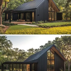 Sleek Black Gable in the Grove