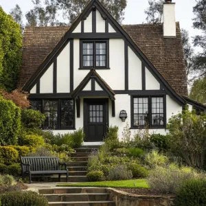 Cedar Shake Roof With a Sleek, Modern Front Door