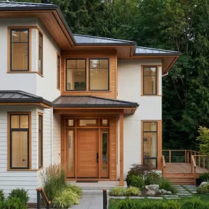 Cedar Framed Woodland Courtyard Residence