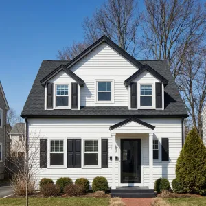 Balanced Suburban Charmer With Black Shutters