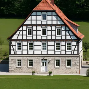Classic Charm of a German Half-Timbered Farmhouse