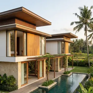 Terraced Pavilion Poolside Ricefield Villa