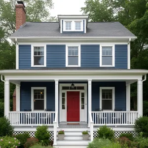 Cerulean Farmhouse With Cherry Entry