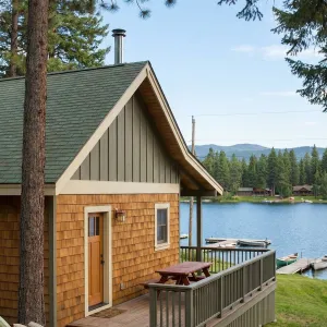 Lakeshore Shingle Cabin With Cozy Deck