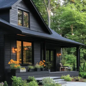 Contemporary Charcoal Retreat In The Woods