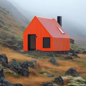 Bold Beacon on the Foggy Hillside
