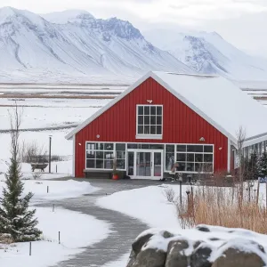 Red Barn House in a Wintry Wonderland