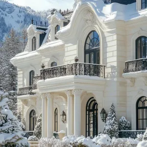 Snowy Baroque Mansion Splendor