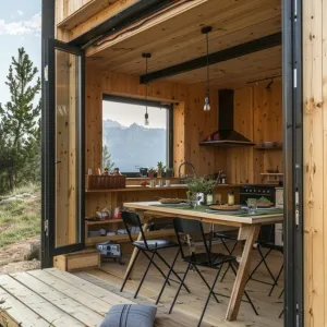 Tiny Cabin With Fold-out Features