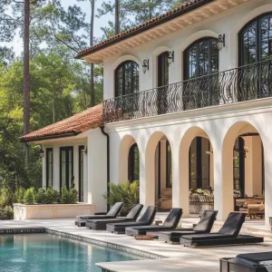 Chic Arches of Poolside Bliss