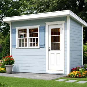 Elegant Sky Blue Shed