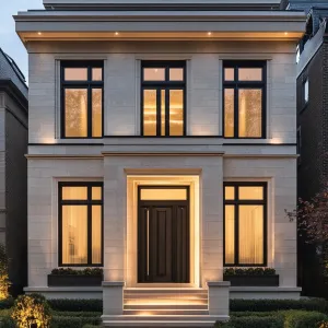 Modern Neoclassical Gem Amid Twilight