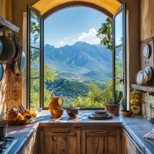 Breathtaking Kitchen View in a Spanish Mediterranean Home