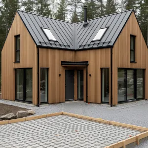 Corten-Toned Gable With Zinc Ridge