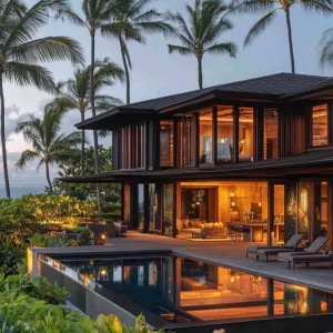 Modern Tropical Escape: Poolside Elegance Under the Palms