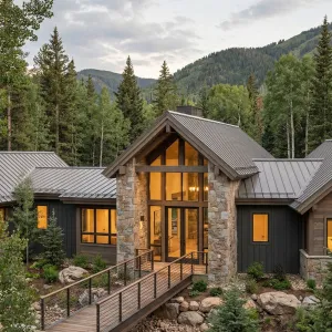 Stone Gable Forest Bridge Residence
