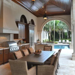 Rattan Reverie: A Chic Outdoor Dining Escape