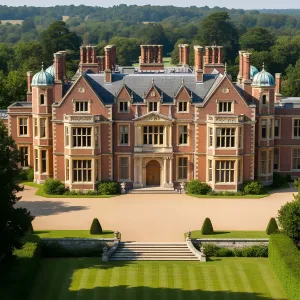 Tudor Revival Manor With Copper Domes