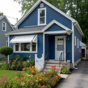 Seaside Indigo Cottage With White Whimsy