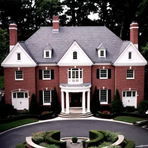 A Majestic Brick Retreat with a Circular Welcome