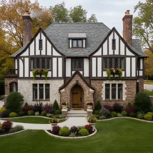 Steep-Gable Tudor with Brick Welcome