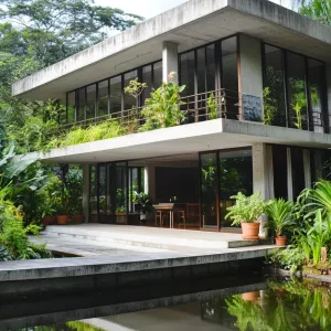 Concrete Jungle: Nature’s Sleek Hut