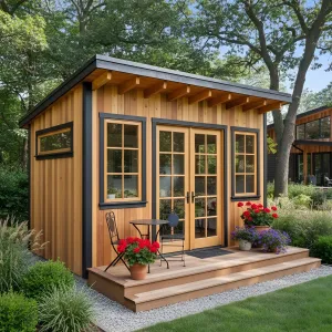 Sunlit Cedar Studio with Bistro Step