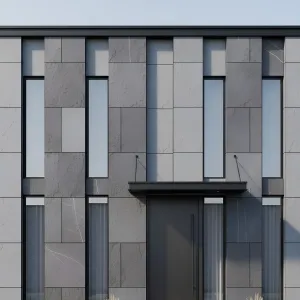 Shadowed Slate Quilt With Vertical Lights