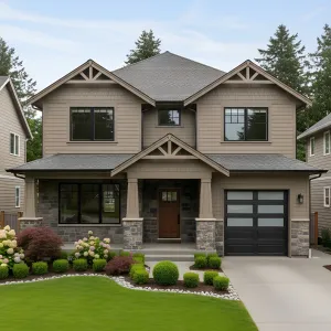 Modern Lodge With Trimmed Gables