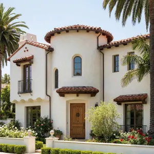 Palm Embraced Spanish Turret Residence