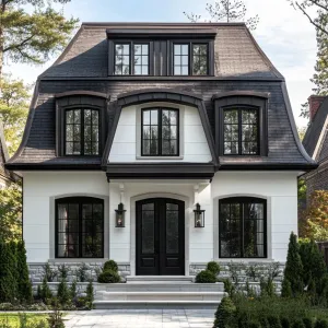 Majestic Black and White Manor With Timeless Appeal