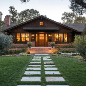 Charming Abode with Brick Pathway Gleam