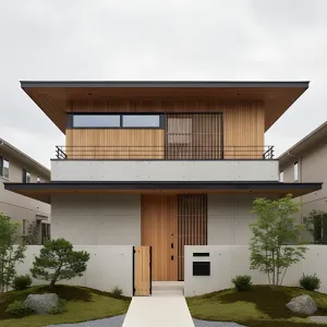Zen Eaves Timber Courtyard House