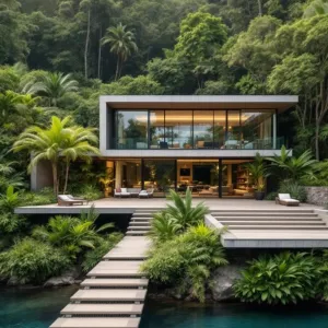 Floating Paradise: A Serene Home Among the Palms
