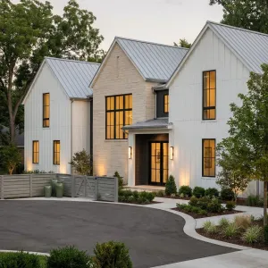 Triple Gable Courtyard Farmhouse Haven