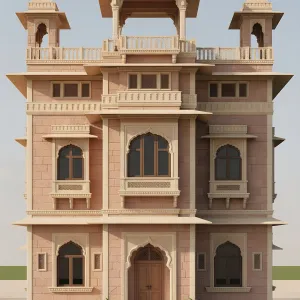 Amber Rajput Villa With Chhatri Pavilions