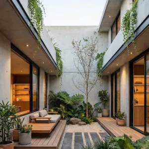 Concrete Oasis Courtyard Lounge