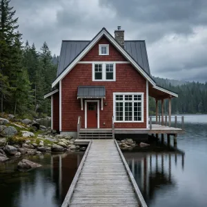 Harborfront Ruby Cottage On Wooden Pier