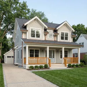 Copper Trim Craftsman Porchfront Cottage