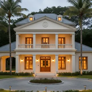 Palm-Framed Neoclassical Glow