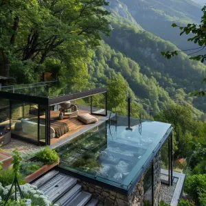Glass Cabin With Retractable Roof