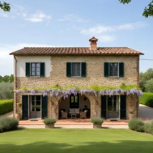 Wisteria-Crowned Archway Country Home