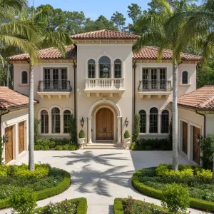 Mediterranean Mansion: Palm-Perfect Grandeur