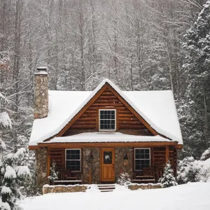 Rustic Haven Wrapped in Snowy Serenity